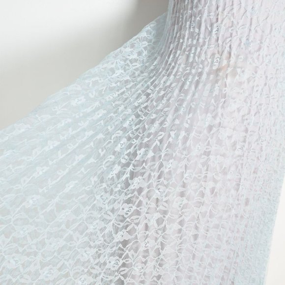 vintage 70s sun dress blue lace empire waist long maxi prom party hippie boho XS - Picture 5 of 9